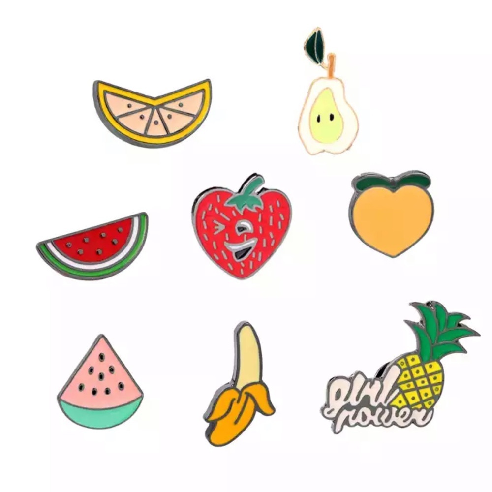 New 8 Piece Thick Enamel Pin Set Badge Jewelry